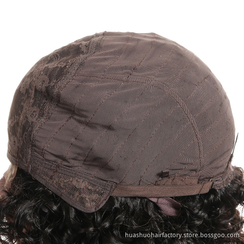 Top Quality Bleached Knots Unprocessed Glueless 4*4 Lace Closure Jerry Curl Front  Lace Wig